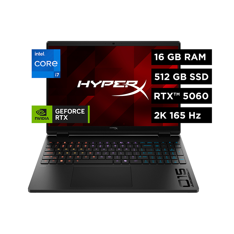 Notebook Gaming HP HyperX Omen 15-ga0001la, Core i7-14650HX hasta 5.2GHz, 16GB DDR5-5600